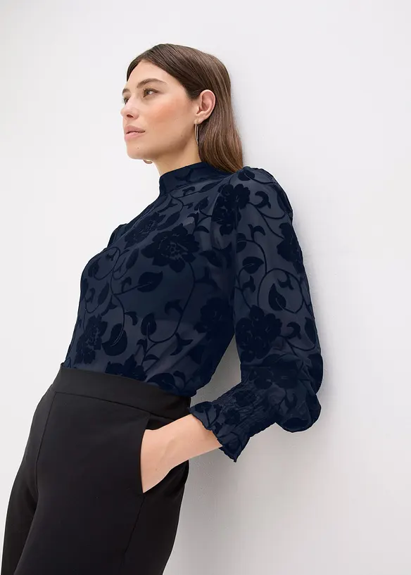 L&aring;ng&auml;rmad topp i l&auml;tt transparent material, bonprix