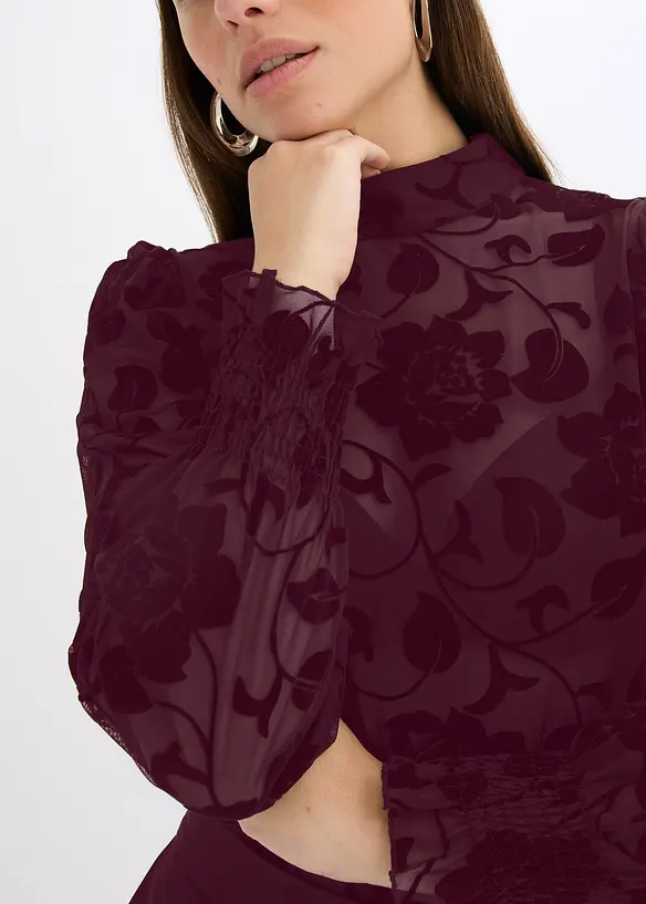 L&aring;ng&auml;rmad topp i l&auml;tt transparent material, bonprix