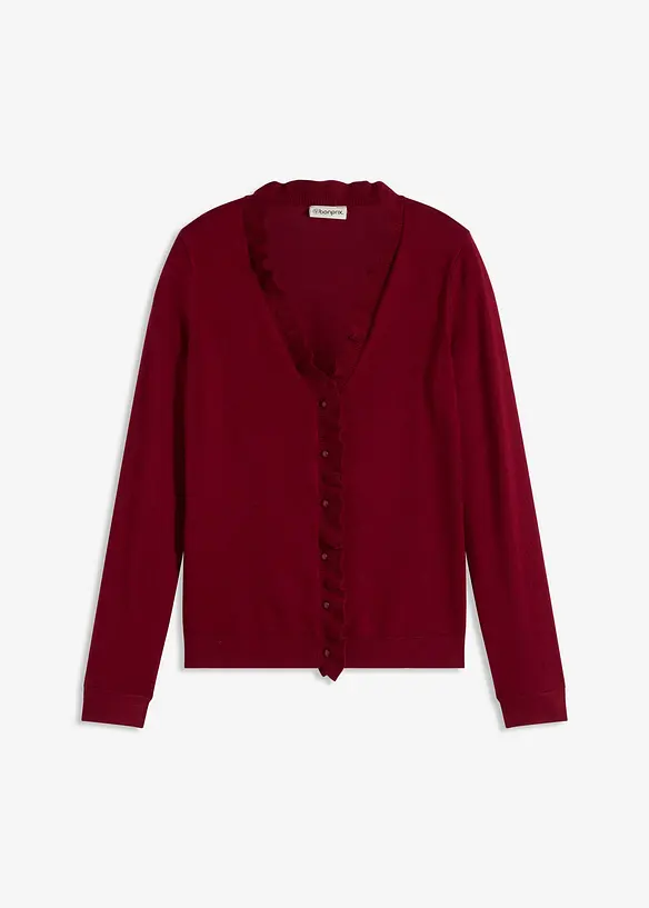 Finstickad cardigan av viskosmix med mjukt fall, bonprix