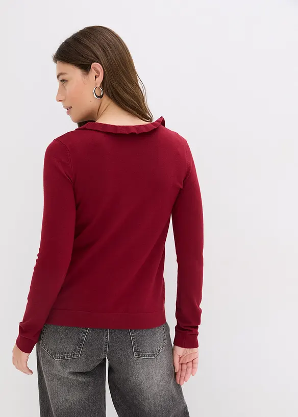 Finstickad cardigan av viskosmix med mjukt fall, bonprix