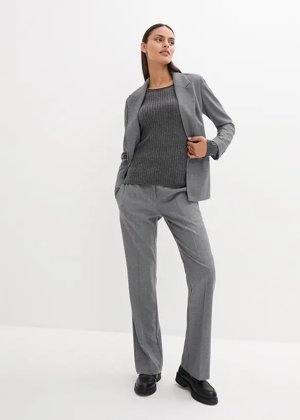 Ribbstickad tr&ouml;ja av merinoull, bonprix