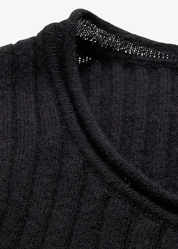 Ribbstickad tr&ouml;ja av merinoull, bonprix