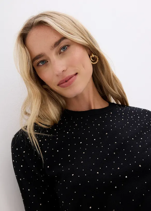 Tr&ouml;ja med glitterstenar och korta &auml;rmar, bonprix
