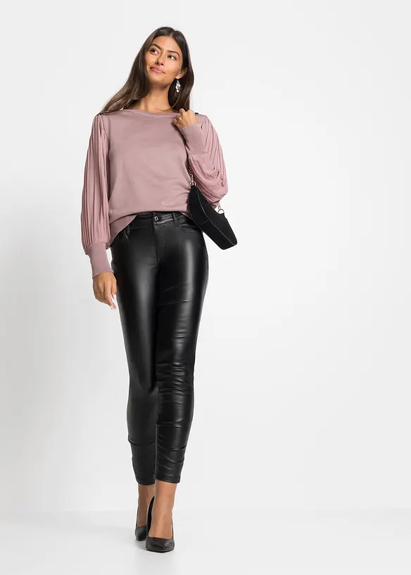 Finstickad tr&ouml;ja av viskosmix med mjukt fall, bonprix