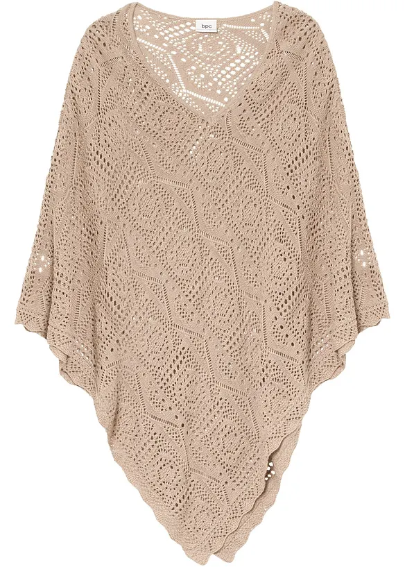 Poncho med virkad look, bonprix