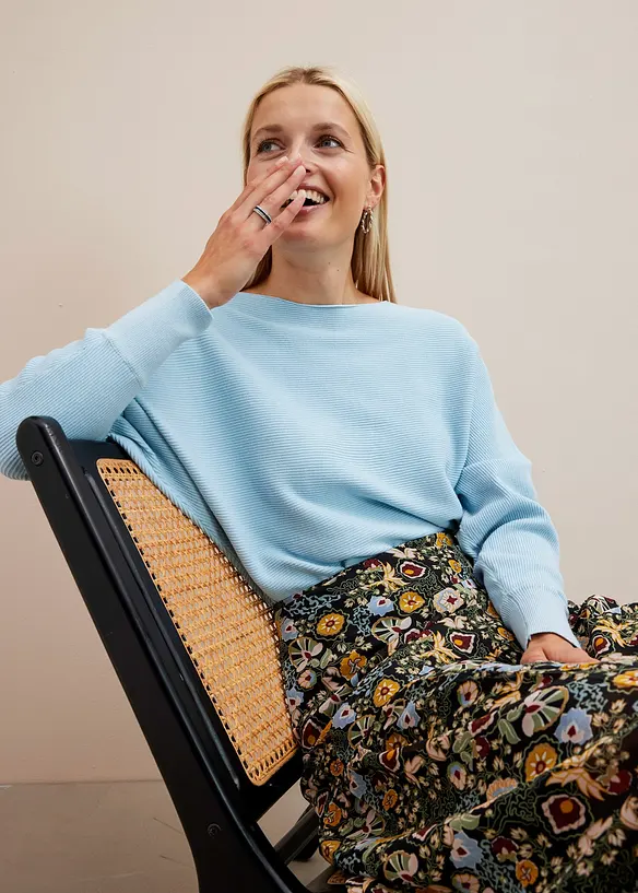 Ribbstickad oversizetr&ouml;ja, bonprix