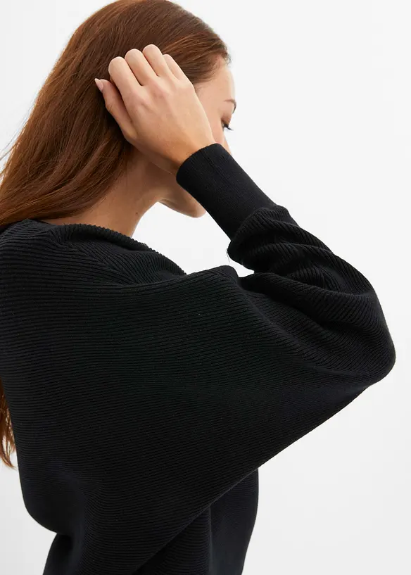 Ribbstickad oversizetr&ouml;ja, bonprix