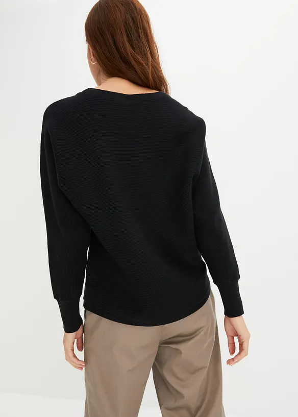 Ribbstickad oversizetr&ouml;ja, bonprix