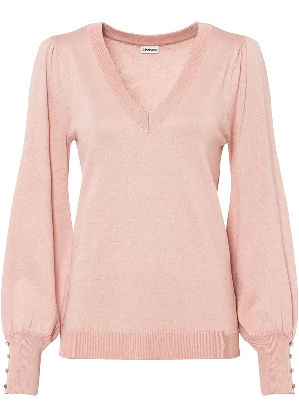 Finstickad tr&ouml;ja i viskosmix, bonprix