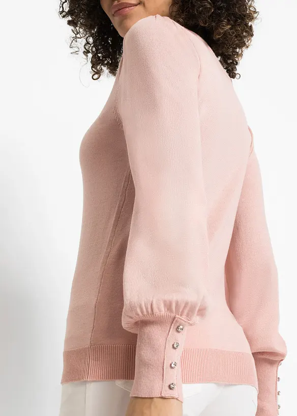 Finstickad tr&ouml;ja i viskosmix, bonprix