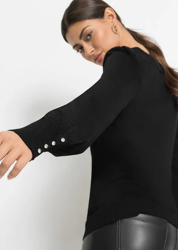 Finstickad tr&ouml;ja i viskosmix, bonprix