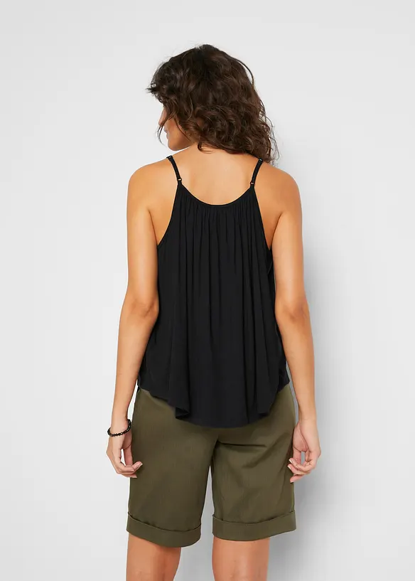 F&ouml;ljsamt viskoslinne med smala axelband, bonprix