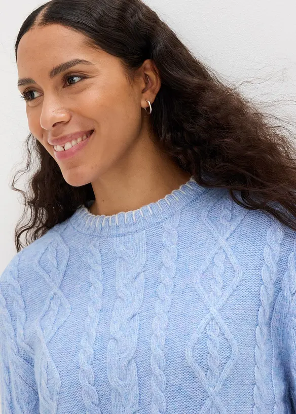 Tr&ouml;ja med fl&auml;tstickning, bonprix