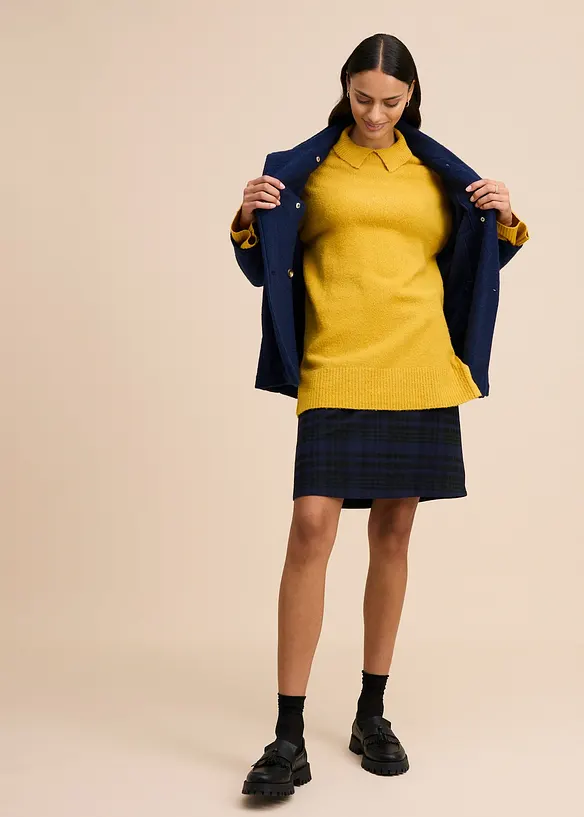 Oversizetr&ouml;ja med krage och slits i sidan, bonprix