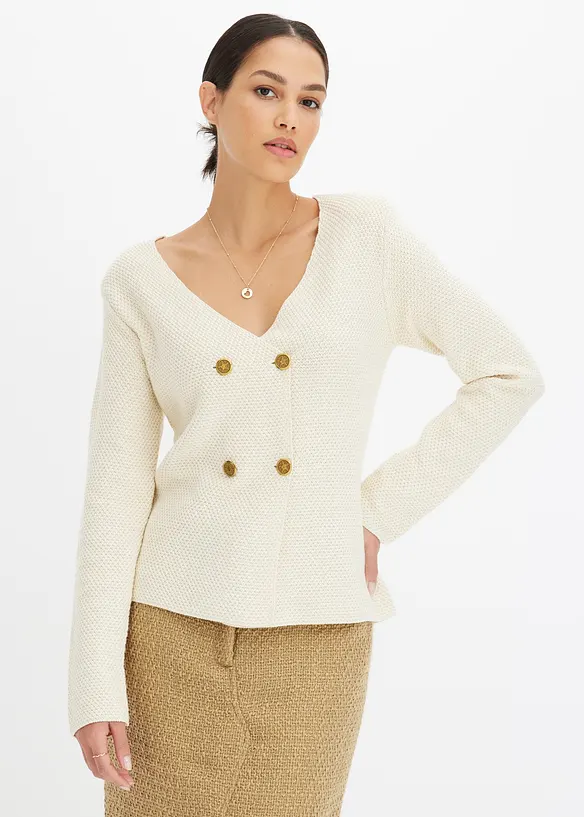 Stickad kavaj, bonprix