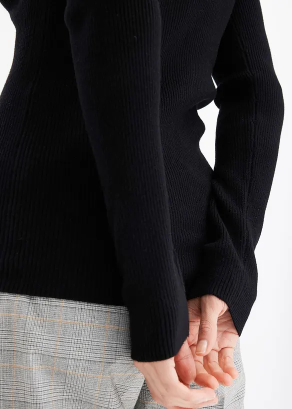 Ribbstickad tr&ouml;ja med viskos, bonprix