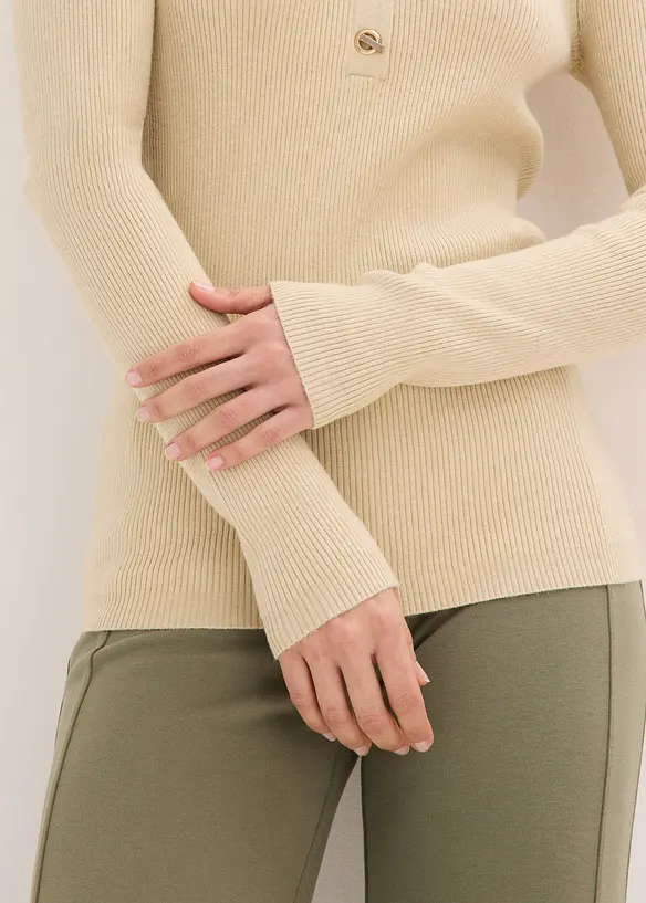 Ribbstickad tr&ouml;ja med viskos, bonprix