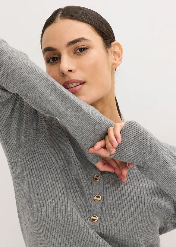 Ribbstickad tr&ouml;ja med viskos, bonprix