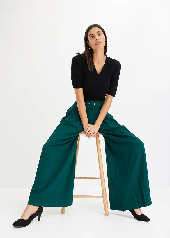 Ribbstickad tr&ouml;ja med viskos, bonprix