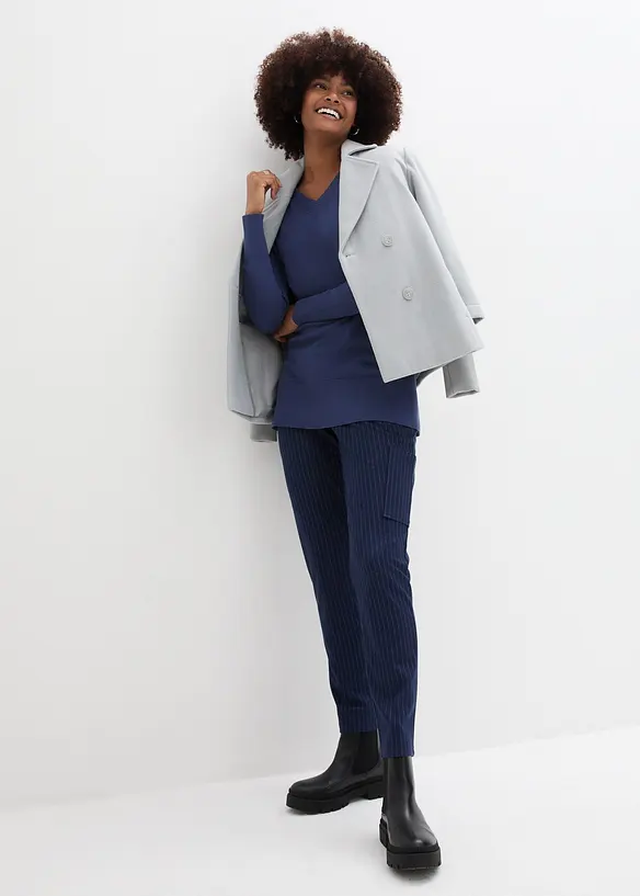 Skepparkavaj med stickade &auml;rmar, bonprix