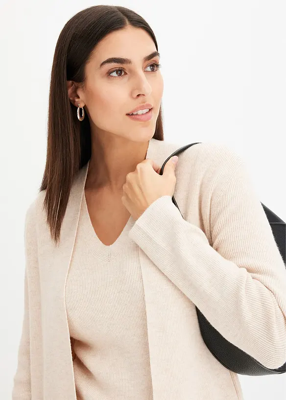 L&aring;ng cardigan med viskos, bonprix