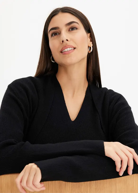 L&aring;ng cardigan med viskos, bonprix