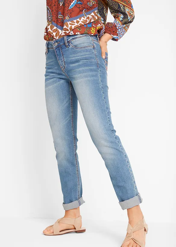 Straight Jeans Mid Waist, Stretch, bonprix