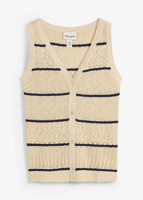 H&aring;lm&ouml;nstrad v&auml;st med linneandel, bonprix