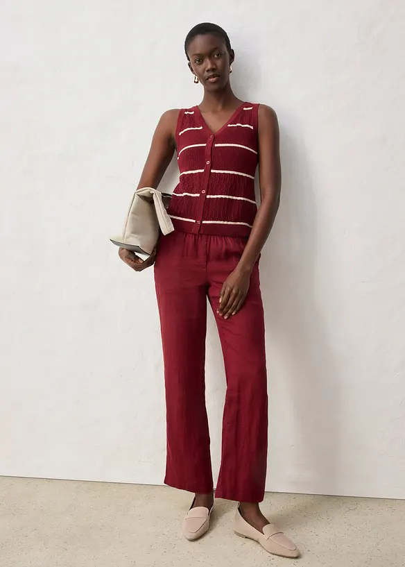 H&aring;lm&ouml;nstrad v&auml;st med linneandel, bonprix