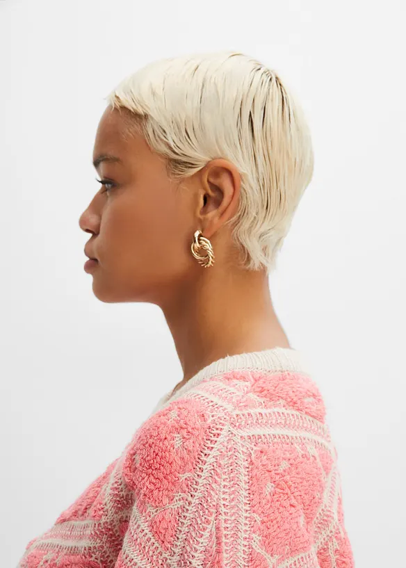 Stickad tr&ouml;ja i fyrkantig modell, bonprix