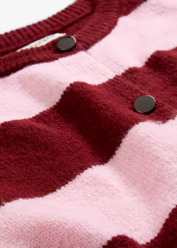 Finstickad cardigan med r&auml;nder, bonprix