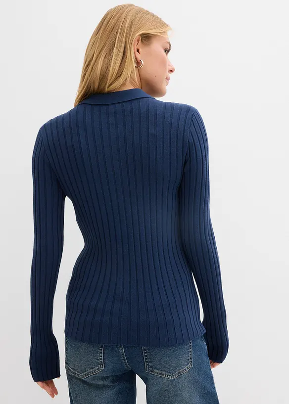 Ribbstickad cardigan, bonprix