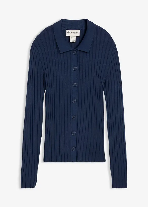 Ribbstickad cardigan, bonprix