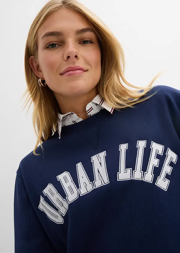 Oversizesweatshirt i ren bomull, bonprix