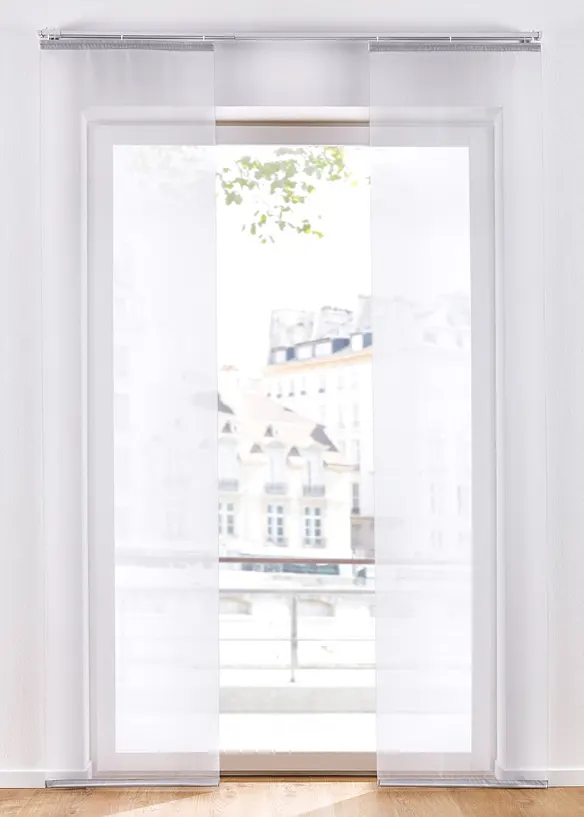 Enf&auml;rgad panelgardin av l&auml;tt voile (1-pack), bonprix