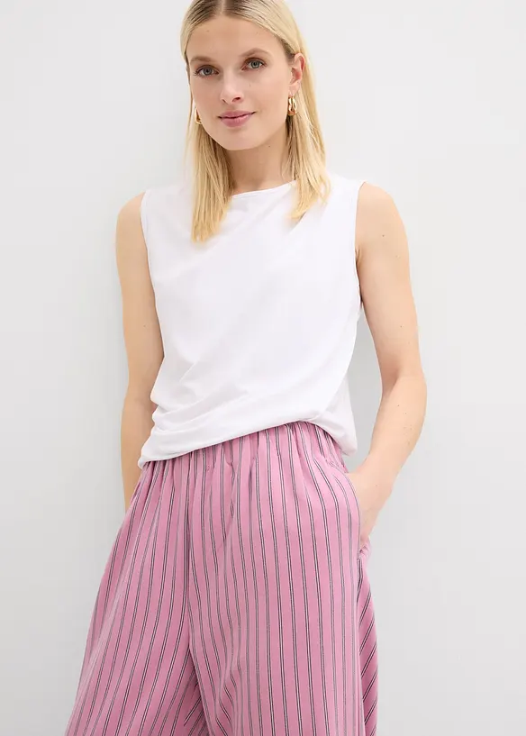 Vid dra-p&aring; byxa av material med mjukt fall, bonprix