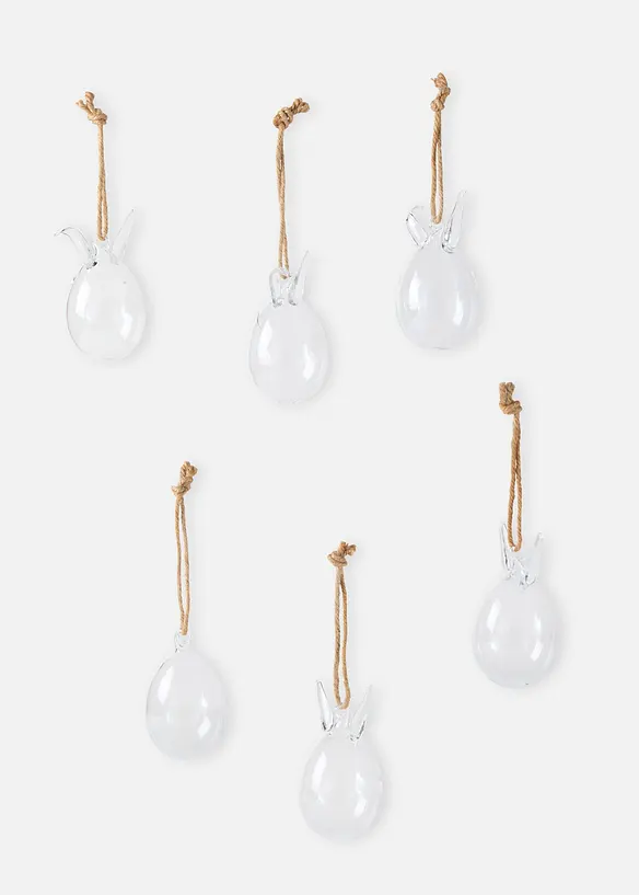 H&auml;ngande dekoration, glasharar (6-pack), bonprix