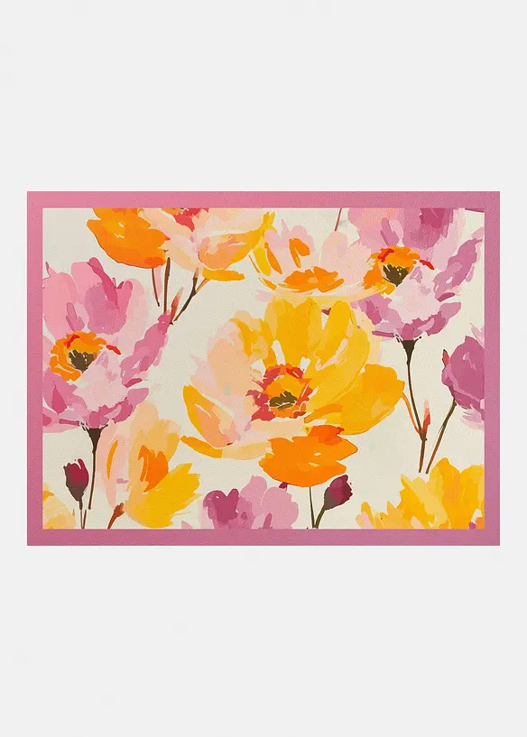 D&ouml;rrmatta med blomm&ouml;nster, t&aring;l att tv&auml;ttas, bonprix