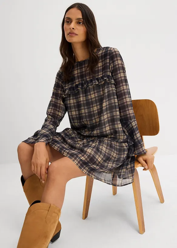 Chiffongkl&auml;nning med volanger, bonprix