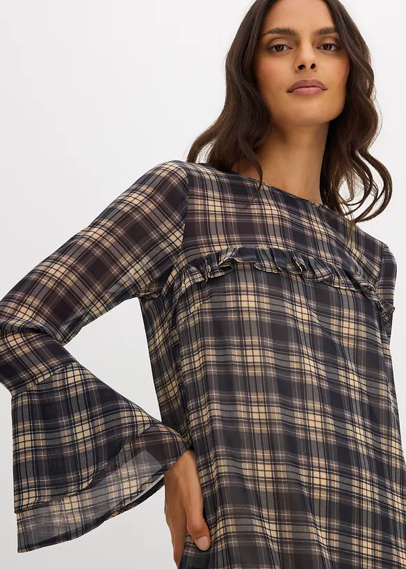 Chiffongkl&auml;nning med volanger, bonprix