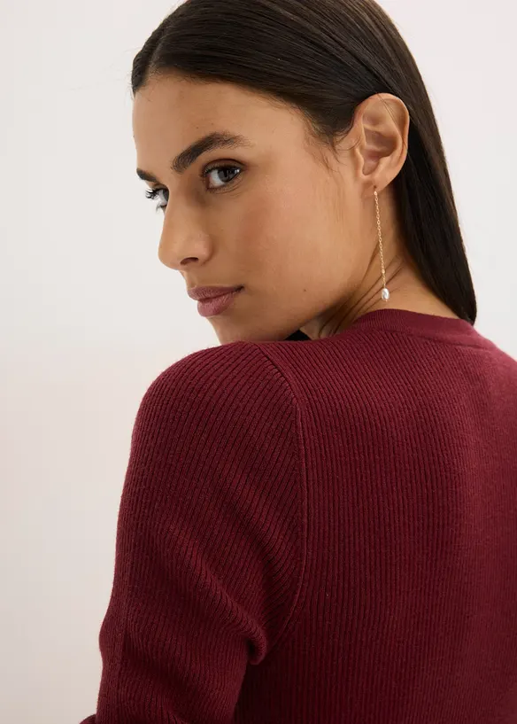 Ribbstickad tr&ouml;ja med viskos, bonprix