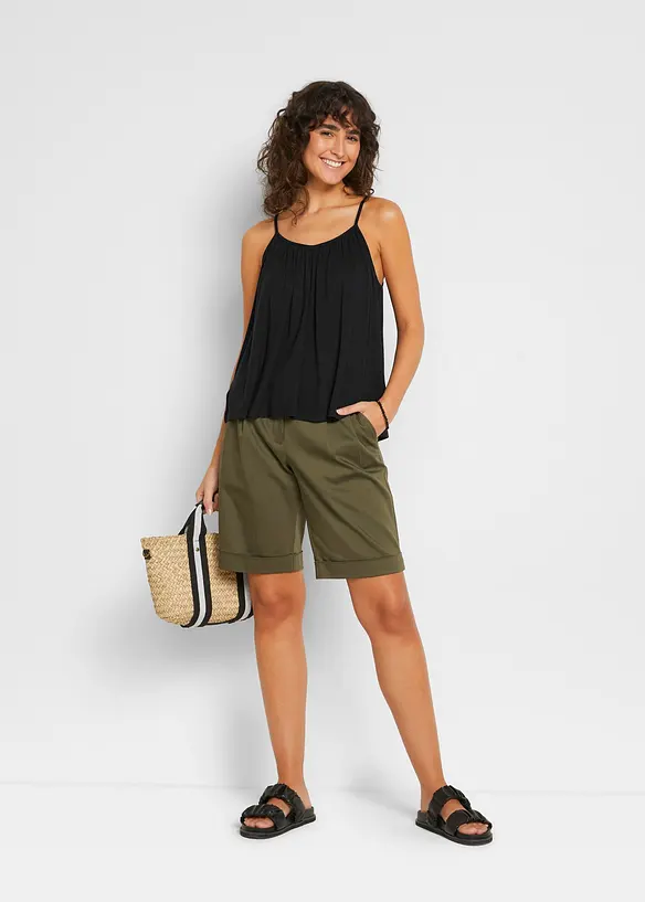 F&ouml;ljsamt viskoslinne med smala axelband, bonprix