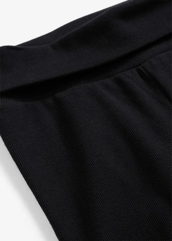 Ribbstickad jerseybyxa i ekologisk bomull, bonprix