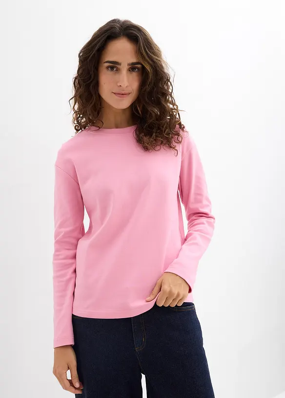 L&aring;ng&auml;rmad topp av ekologisk bomull i kraftig kvalitet, bonprix