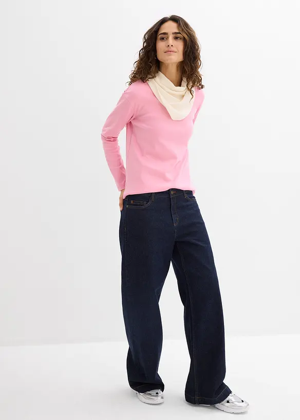 L&aring;ng&auml;rmad topp av ekologisk bomull i kraftig kvalitet, bonprix