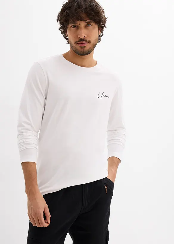 L&aring;ng&auml;rmad T-shirt med stretch, smal passform, bonprix