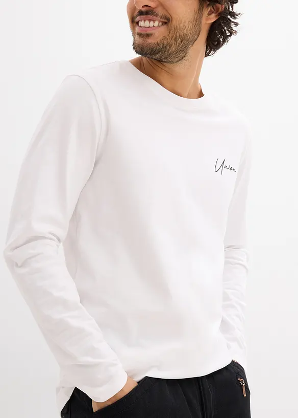 L&aring;ng&auml;rmad T-shirt med stretch, smal passform, bonprix