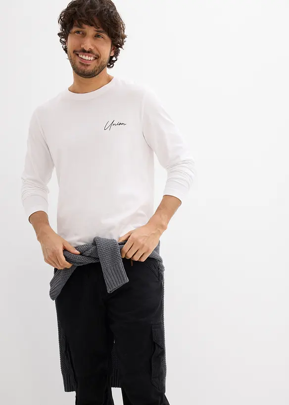 L&aring;ng&auml;rmad T-shirt med stretch, smal passform, bonprix