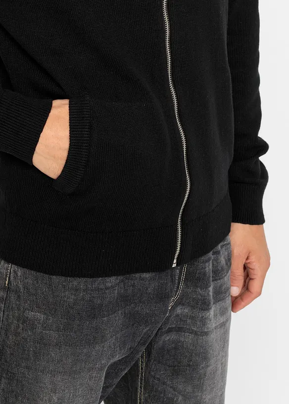 Cardigan med &aring;tervunnen bomull, bonprix