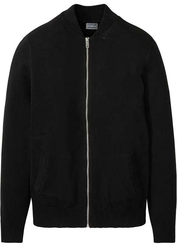 Cardigan med &aring;tervunnen bomull, bonprix